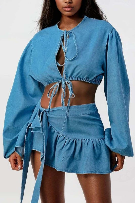Ensemble deux pièces en denim